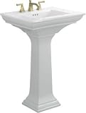 Kohler 24 Single Hole Fireclay Bathroom Sink with Overflow and 1 Pre Drilled Faucet Hole from the Memoirs Collection Cashmere - K-2344-1-K4