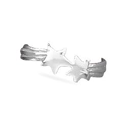 Polished Double Star Toe Ring
