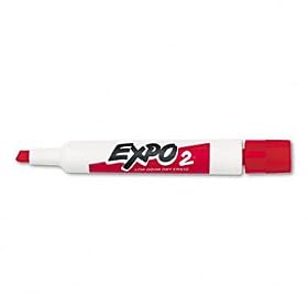 EXPO 80002 - Low Odor Dry Erase Marker, Chisel Tip, Red, Dozen-SAN80002