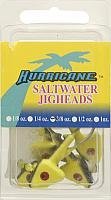 Hurricane Saltwater Jig Head, 3/8-Ounce, Chartreuse/Black