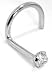 2.0mm / .03ct Diamond- 950 Platinum Nose Ring Twist / Screw- 18 Gauge