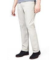 Autograph Pure Cotton Stay Dark Tailored Fit Flat Front Trousers