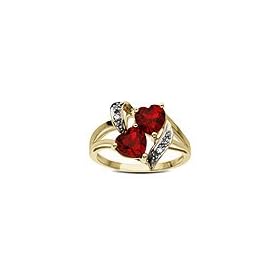 ZALES Heart-Shaped Lab-Created Ruby Ring in 10K Gold with Diamond Accents ruby by