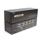 LDV-DM704AUSK Linkskey 4-Port Dual Monitor (DVI+DVI) 7.1 Surround Sound KVM Switch w/ Cables