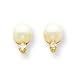 14k 6mm Cultured Pearl and CZ (Cubic Zirconia) Earrings