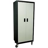 Homak GS00765021 Steel 2 Door Tall Mobile Cabinet with 4 Shelves