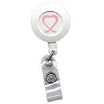 Pink Ribbon Retractable Badge Lanyard