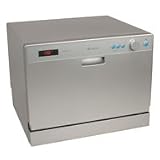 EdgeStar 6 Place Setting Countertop Portable Dishwasher - Silver