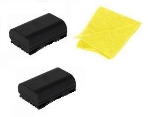 Multipack (2 Count): Digital Replacement Battery for Specific Digital Camera and Camcorder Models / Compatible with CANON LP-E6, EOS 5D Mark II, EOS 7D - Includes Soft Nonporous Microfiber Cleaning Cloth