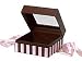 Pink & Brown Stripe Pretzel Twist Gift Box 8 oz, Dark Chocolate
