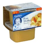 Gerber 2nd Foods Fruit Medley Dessert, 2-Count, 3.5-Ounce Tubs (Pack of 8)