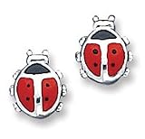 Sterling Silver Ladybug Earrings