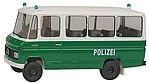HO Scale Emergency 1960s-1970s Mercedes-Benz O 309 Bus - Assembled -- Police (green, white, German Lettering)