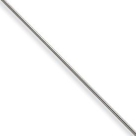 14k White 1.35mm Semi-Solid Octagonal Snake Necklace 20 Inch - Lobster Claw