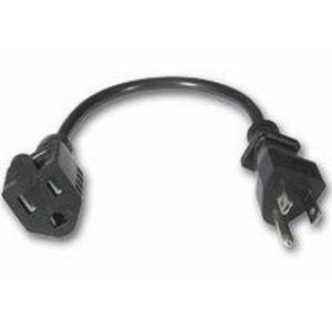Cables To Go 03114 18 AWG Outlet Saver Power Extension Cord NEMA 5-15R to NEMA 5-15P (3 Feet/0.91 Meters) Black