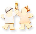 Boy And Girl Charm, Yellow/White/Pink Gold