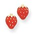 14k Enameled Strawberry Childrens Earrings