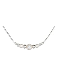 Sterling Silver 16 inch Liquid Silver Graduated Silver and Pearl Necklace