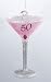 Happy Hour Mouth Blown Glass "50 & Fabulous" Martini Cocktail Christmas Ornament