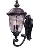 IMAGE OF Maxim Lighting 40424WGOB Carriage House VX 3 Light Outdoor Wall Light in Oriental Bronze with Water Glass glass