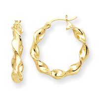 14k 2.75mm Twisted Hoop Earrings