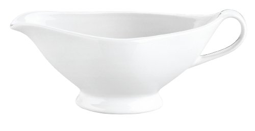 Pillivuyt 10-Ounce Porcelain Footed Sauceboat with Handle