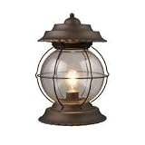 Landmark Lighting Manchester Outdoor Collection Pier-Mount Lantern in Burnt Bronze