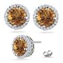 0.26 Ct Diamond & 0.40 Ct Citrine Earrings in Platinum