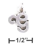 Sterling Silver Letter G Scrolled Charm