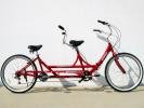GREENLINE 26 Tandem ALUMINUM FOLDING 7-Speed Shimano Beach Cruiser Bicycle Bike - Burgundy by GREENLINE