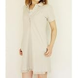 ミルフェルム クールドライ鹿の子パールドットポロミニワンピース(Mサイズ/ペールベージュ×オフ/母乳育児用授乳服)
