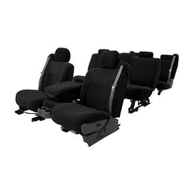 Coverking CSC-TT7601-1V1 Velour Custom Fit Seat Covers Toyota Tundra CREWMAX 60/40 split w/3 removable headrests w/armrest (60-portion on driver side) 2007 - 2008 VELOUR SOLID BLACK