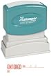 Xstamper One-Color Title Message Stamp, Entered, Pre-Inked/Re-Inkable, Red (1822)