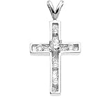 14K White Gold Cross Pendant - 21.00x14.00mm