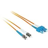 6m ST/SC Plenum-Rated Duplex 50/125 Multimode Fiber Patch Cable - Orange