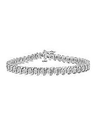 Diamond S Tennis Bracelet : 18K White Gold - 4.00 CT Diamonds