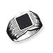 Sterling Silver Men's CZ (Cubic Zirconia) and Onyx Ring