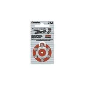 A312 Camelion Pack of 6 Button Cell Zinc Air 1.4V  for Hearing Aid