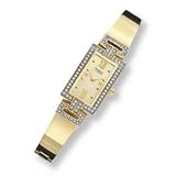 Gordon's Jewelers Ladies' Caravelle by Bulova Gold-Tone Bangle Watch with Crystal Accents (Model: 45L102) bulova