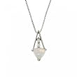 White Gold Pendant Necklace Created Opal & Diamond Gems