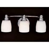 Murray Feiss Three-Light Bentley Vanity Strip, Chrome with Opal White Etched Glass Shades # VS7403-CH