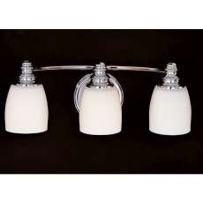 Murray Feiss Three-Light Bentley Vanity Strip, Chrome with Opal White Etched Glass Shades # VS7403-CH