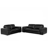 Diamond Sofa Penelope Collection Black Leather Sofa And Loveseat