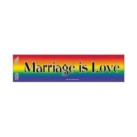 Marriage Is Love Gay Pride Rainbow - Bumper Sticker / Decal