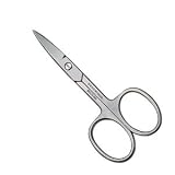 Nail Scissors, 3.50 in., S/S, Satin Finish