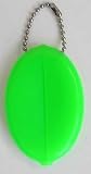 Rubber Squeeze Coin Purse with Chain 6 Pcs Lime Green
