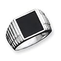 Sterling Silver Men's Onyx Ring