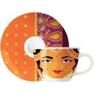 Espresso Coffee Mug and Saucer Set, My Little Darling, Indian Face, Coffee Mug Set in Gift Box