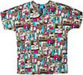 Cherokee HQ Assorted Veterinary Prints 100% Cotton V-Neck Scrub Top - Medical