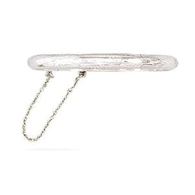 Bangle Bracelet Childs Size inches Engraved Design with Safety Sterling Silver: Jewelry